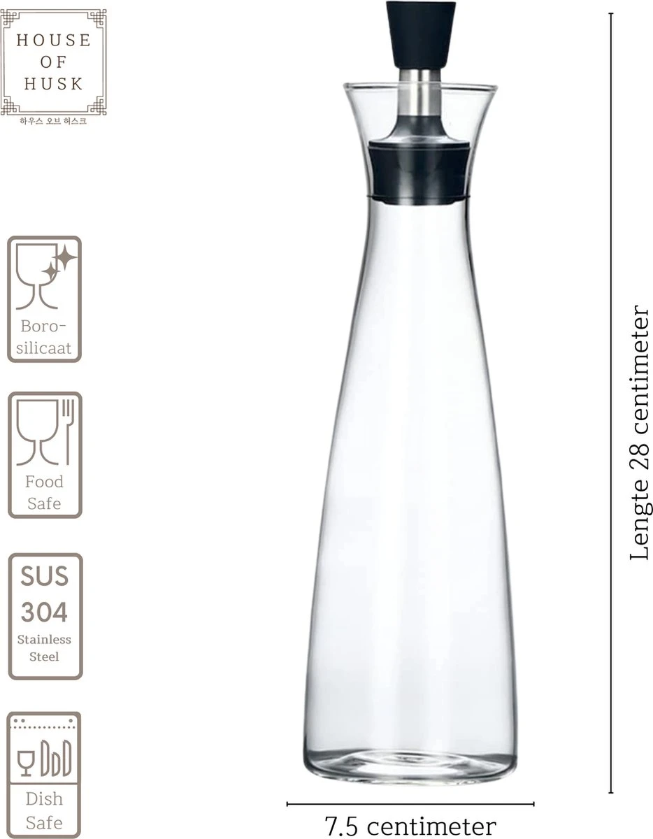 House Of Husk® Glazen Olie Dispenser Met Schenktuit - 500 Ml - Borosilicaat - Olie En Azijn Fles - Luchtdicht 2 House Of Husk® Glazen Olie Dispenser Met Schenktuit - 500 Ml - Borosilicaat - Olie En Azijn Fles - Luchtdicht - Afbeelding 2