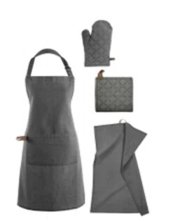 Merkloos Tiseco Myrna Pannenlappen – Katoen – Set 2 Stuks - 20x20CM – Antraciet -Merkloos Verkoopwinkel 943x1200