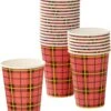 Merkloos Kartonnen Koffiebeker Schotse Ruit 180ml Pak á 100st