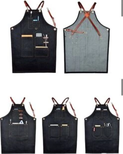 Schort - Denim - Zwart - Stoer - Dames - Heren - Spijkerstof - Sloof - Keuken Schort - Jeans - Kappers Schort - Koken - Bediening - Horeca - Bedrijfskleding - Hobby - Denim Schort - Hip - CADEAU TIP -Merkloos Verkoopwinkel 958x1200 2