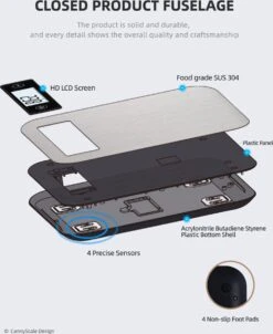 Smart Nutrition Scale - Keukenweegschaal - Digitaal & Bluetooth - APP Voor Android En IOS - Maximum Capaciteit 5 KG -Merkloos Verkoopwinkel 981x1200