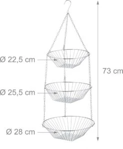 Relaxdays Hangende Fruitmand - Fruitschaal - Etagere Fruit - Hangmand - Draad - 3 Etages -Merkloos Verkoopwinkel 987x1200 5