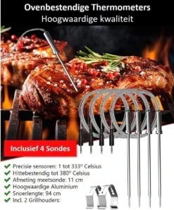 Hermanos® Digitale BBQ Thermometer Draadloos - Keukenthermometer - Bluetooth Met App - 4 Sondes - Magneet - Incl. Batterijen -Merkloos Verkoopwinkel 996x1200 1